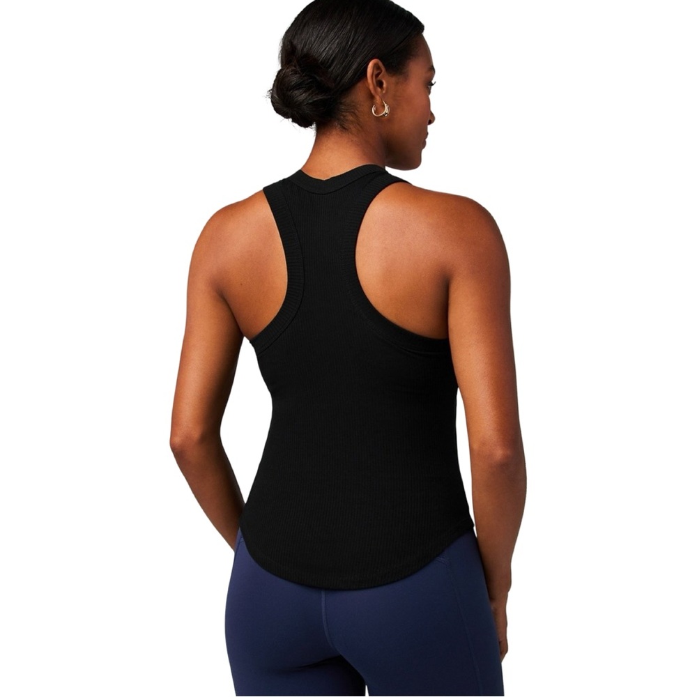Fabletics Black Ribbed Racerback Tank - Picture 2 of 8